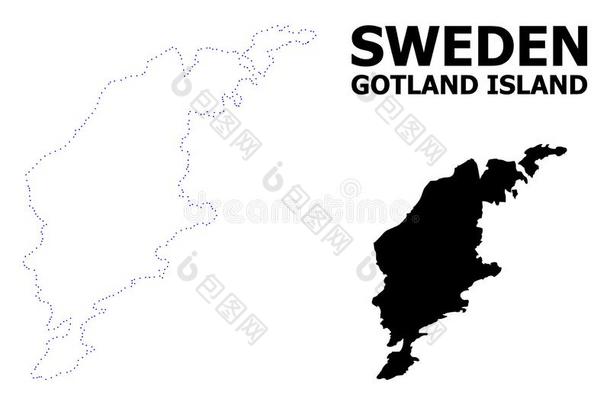 矢量外形有点的地图关于哥特兰岛岛和标题