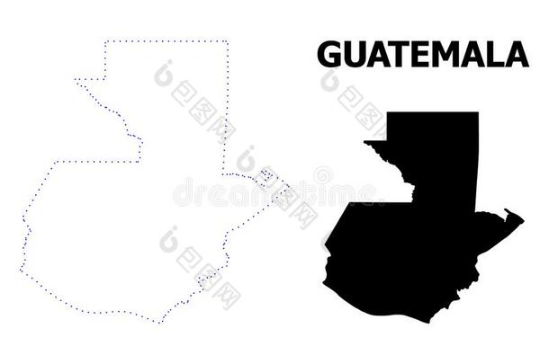 矢量外形有点的地图关于危地马拉和标题