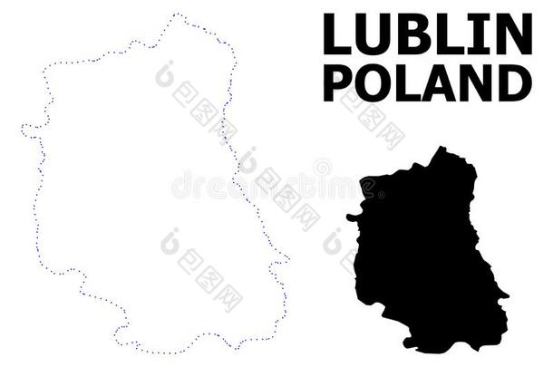 矢量外形有点的地图关于卢布林省份和名字