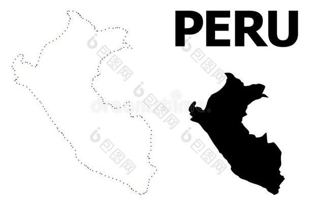 矢量外形有点的地图关于秘鲁和名字
