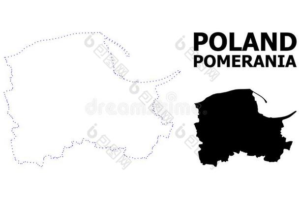 矢量外形有点的地图关于波美拉尼亚省份和标题