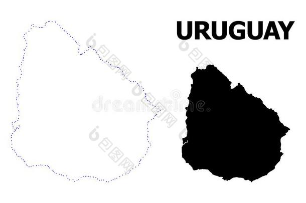 矢量外形有点的地图关于乌拉圭和名字
