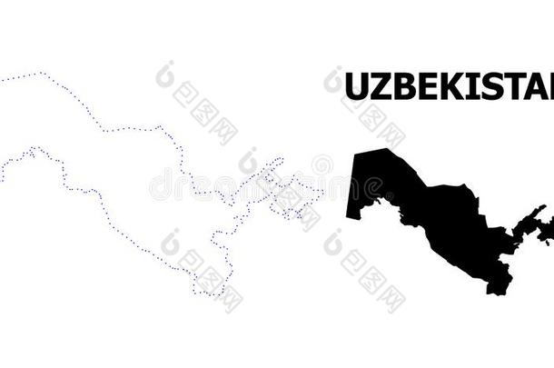 矢量外形有点的地图关于乌兹别克斯坦和标题