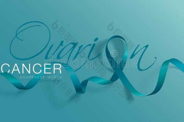 卵巢的癌症察觉美术字海报设计.现实的全音节的第七音