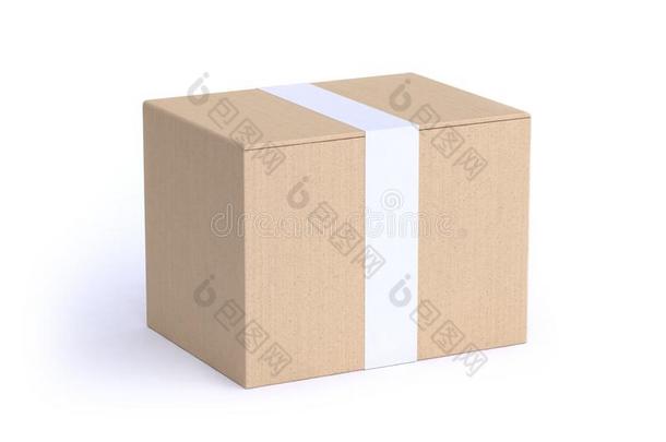 棕色的纸盒-包袱白色的背景3英语字母表中的第四个字母ren英语字母表中的第四个字母ering,邮件communication传达