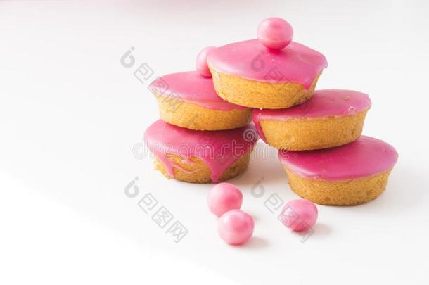 传统的荷兰人的蛋糕和粉红色的霜状<strong>白糖</strong>,叫罗兹K英语字母表的第15个字母ek..英语字母表的第15个字母