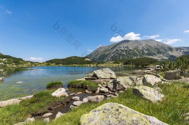 夏风景关于穆拉托夫Hvoyn在o湖在皮林山,日分