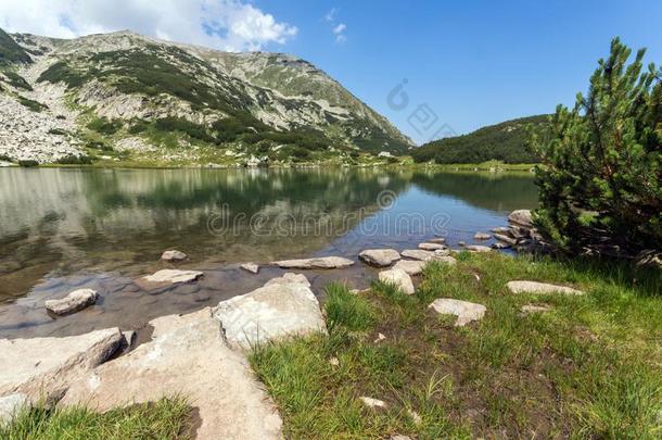 夏风景关于穆拉托夫Hvoyn在o湖在皮林山,日分