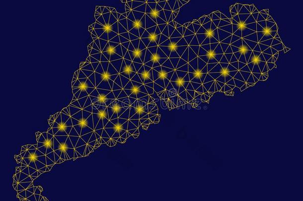 黄色的网孔尸体广东省份地图和光地点