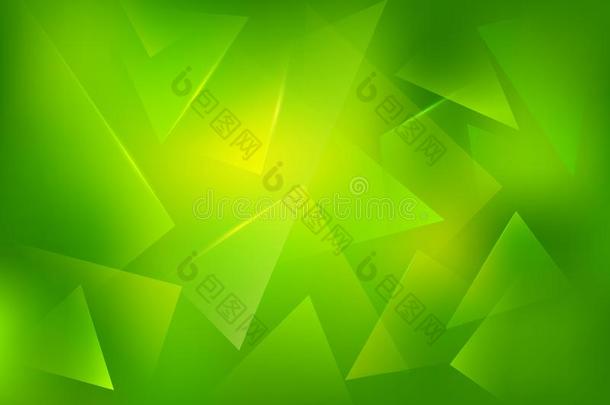 矢量破碎的玻璃绿色的和黄色的背景.爆炸,蒸馏