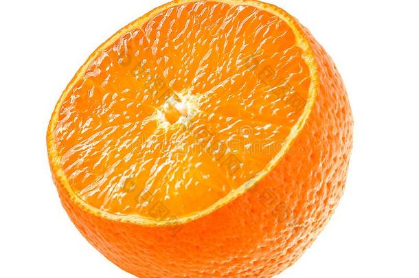 <strong>桔子</strong>多汁的一半的<strong>柑橘</strong>隔离的向<strong>白</strong>色的