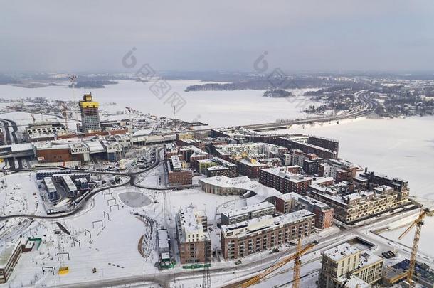 新的地区关于芬兰首都赫尔辛基港口