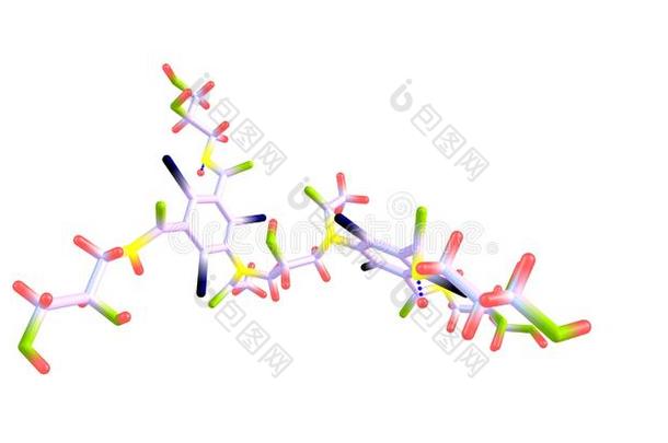 碘卡诺分子的结构隔离的向白色的