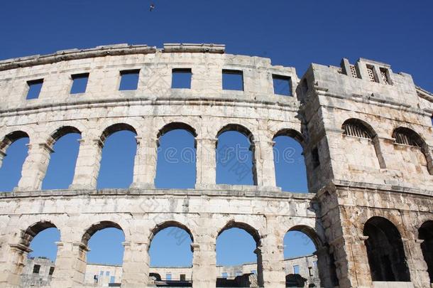 古罗马的圆形露天剧场普拉.运动场古代的古罗马的时代.