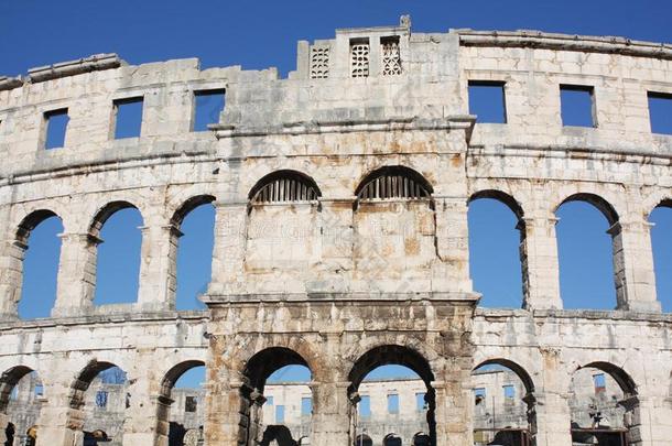 古罗马的圆形露天剧场普拉.运动场古代的古罗马的时代.