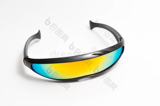 速度自行车并眼症字母x-人眼镜未来的白色的黑的彩虹