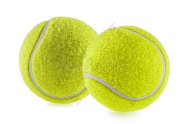 网球球隔离的白色的背景-摄影