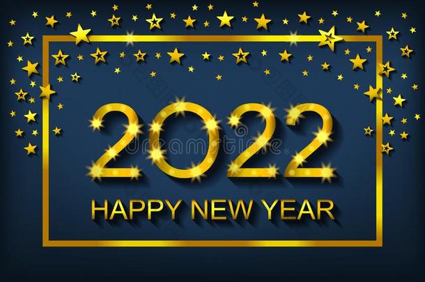 幸福的新的年2022-招呼卡片,飞鸟,招待-矢量