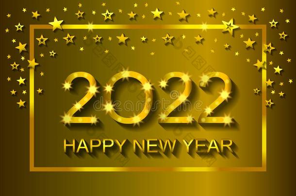 幸福的新的年2022-招呼卡片,飞鸟,招待-矢量