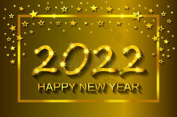 幸福的新的年<strong>2022</strong>-招呼卡片,飞鸟,招待-矢量