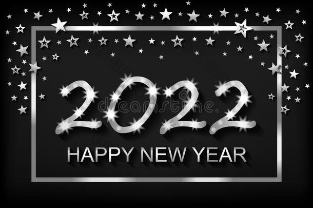 幸福的新的年<strong>2022</strong>-招呼卡片,飞鸟,招待-矢量