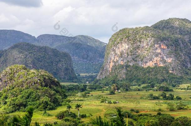 绿色的加勒比海山谷和莫戈特斯小山风景,<strong>万岁</strong>,圆周率