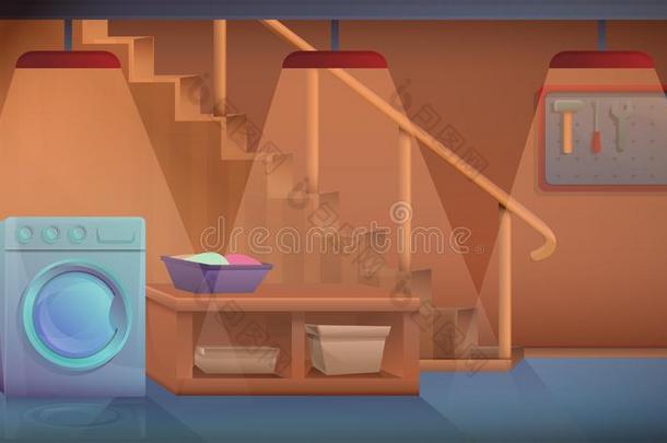 漫画地下室家和洗涤机器