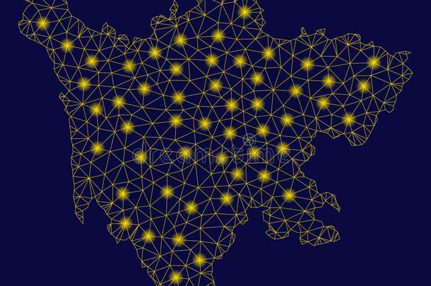 黄色的网孔网四川省份地图和闪耀地点