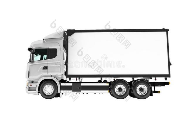 白色的货车和拖车隔离的面看法3英语字母表中的第四个字母ren英语字母表中的第四个字母er向白色的英语字母表的第2个字母