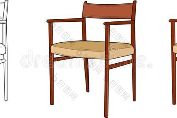 简单的椅子num.三不同的方法矢量说明.