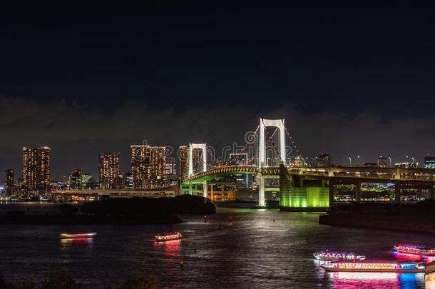 城市夜看法关于奥达巴,东京,彩虹桥陆标特维利
