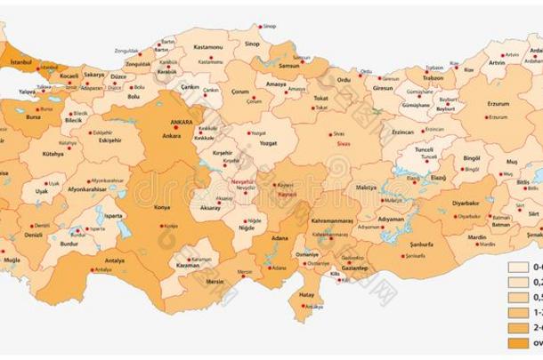 矢量人口地图关于指已提到的人土耳其的外省