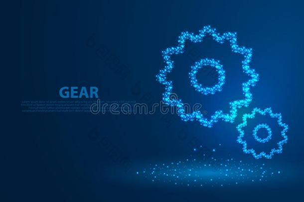科技齿轮偶像和蓝色背景,vector科技齿轮