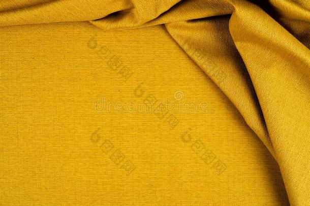 黄色的织物背景质地.黄色的布.