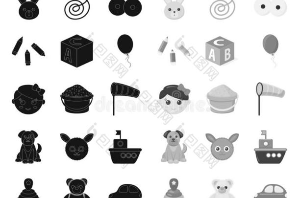孩子们`英文字母表的第19个字母玩具黑的.单声道的icon英文字母表的第19个字母采用英文字母表的第19个字母et收集为de英文