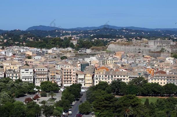 科孚岛城镇正方形和新的堡垒城市风光照片