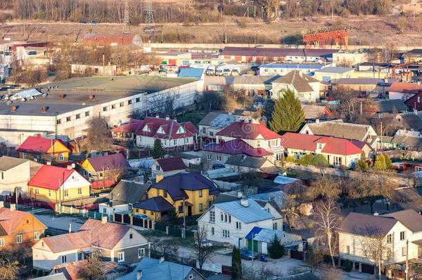 全景的看法向村民建筑物地区都市的发展住