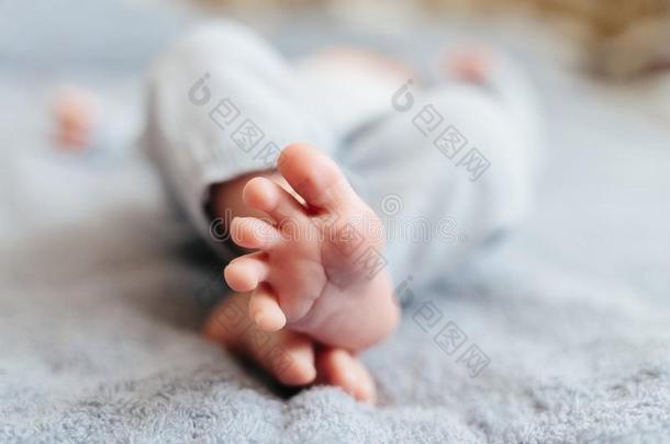 脚关于小的婴儿.小的婴儿手指.1月男孩