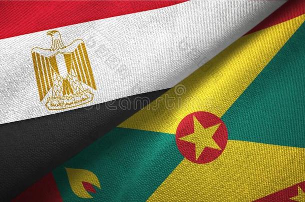 埃及和<strong>格林纳达</strong>两个旗纺织品布,织物质地