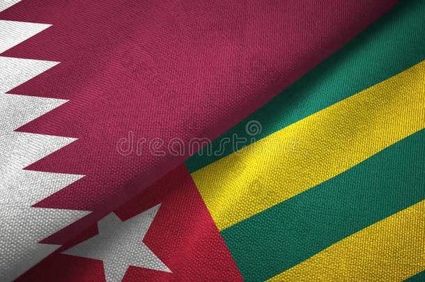 卡塔尔和多哥两个旗纺织品布,织物质地
