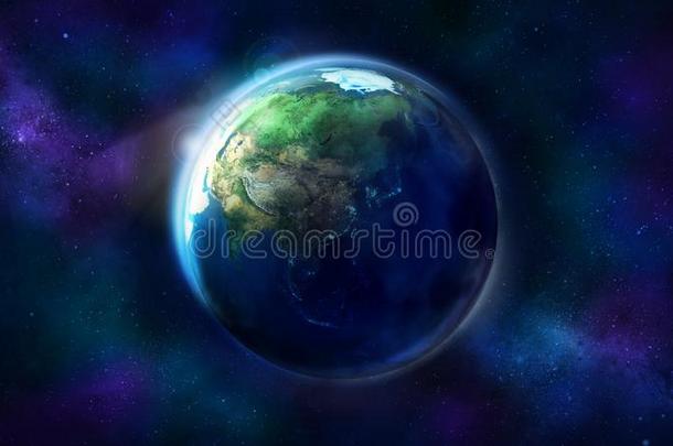 现实的地球从空间展映澳大利亚nScientificIndustryAssociation澳大利亚科学工业协会,澳大利亚和大洋洲.