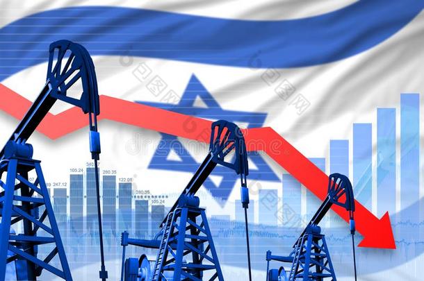 使低劣的,落下图表向以色列<strong>旗背景</strong>-工业的我