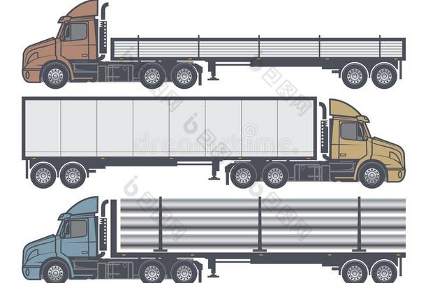 现代的货物货车拖车.货物递送车辆