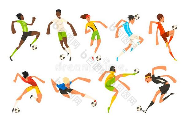 足球演员放置,足球运动员演奏,反撞,训练