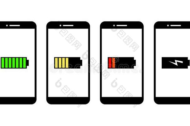 放置关于指已提到的人矢量智能手机电池装载水平