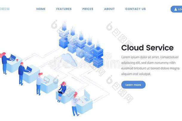 云服务登陆<strong>页</strong>矢量样板