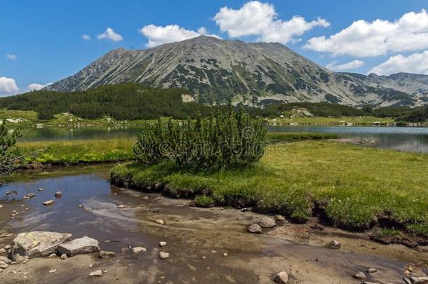 夏风景关于穆拉托夫Hvoyn在o湖在皮林山,日分