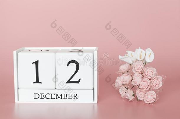 12月12Thailand泰国.一天12关于m向Thailand泰国.日历立方形向现代的粉红色的用绳子拖的平底渡船