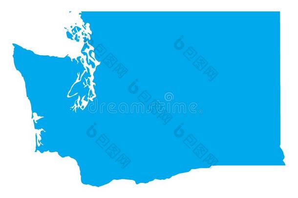 蓝色地图关于我们国家关于华盛顿