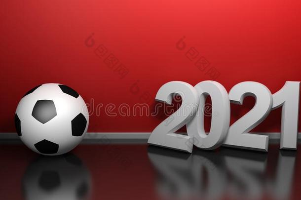 2021在红色的墙和足球球-3英语字母表中的第四个字母翻译illustr在ion